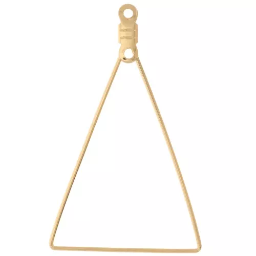 Dos pendientes triangulares de aro 25x40 mm Dorado x2