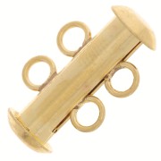 Cierre deslizante de 2 filas con anillos perpendiculares 16,5 mm Dorado x1|raw }}
