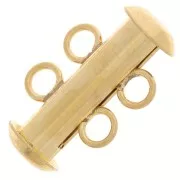 Cierre deslizante de 2 filas con anillos perpendiculares 16,5 mm Dorado x1