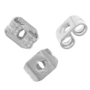 Cuenta pasantes - Poussettes pour clous d'oreilles 5x3.5 mm - Plateado x10