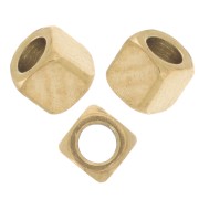 Cuentas en forma de cubo de 2 mm - Acero inoxidable 304L Dorado x10