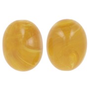Cuenta con forma de oliva 24x19 mm resina translúcida - Amarillo miel jaspeado x1