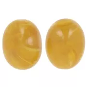 Cuenta con forma de oliva 24x19 mm resina translúcida - Amarillo miel jaspeado x1