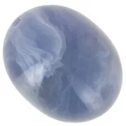 Cuentas - Cuenta con forma de oliva en resina translúcida 24x19 mm - Azul gris jaspeado x1 Cuenta con forma de oliva en resina translúcida 24x19 mm - Azul gris jaspeado x1