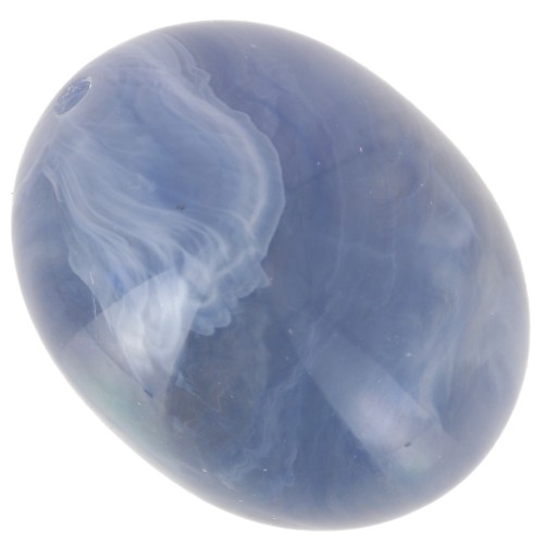 Cuenta con forma de oliva 24x19 mm en resina translúcida - Azul gris jaspeado x1