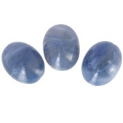 Cuenta con forma de oliva 24x19 mm en resina translúcida - Azul gris jaspeado x1