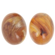 Cuenta con forma de oliva en resina translúcida 24x19 mm - Mármol albaricoque x1