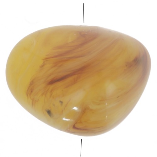 Cuentas de resina translúcida 12x15 mm - Ámbar claro jaspeado x6