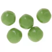Cuentas irregulares redondas de 15 mm en resina opaca - Verde aguacate x4