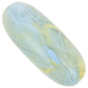 Cuenta con forma de oliva 34x14 mm en resina translúcida - Verde liquen jaspeado azul - amarillo x1