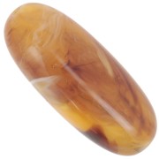 Cuenta con forma de oliva 34x14 mm en resina translúcida - Albaricoque jaspeado x1