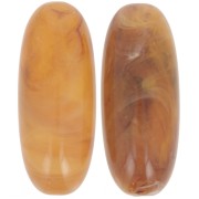 Cuenta con forma de oliva 34x14 mm en resina translúcida - Albaricoque jaspeado x1