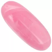 Cuenta con forma de oliva 34x14 mm en resina translúcida - Rosa oscuro jaspeado x1