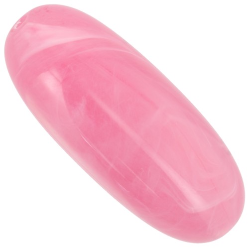 Cuenta con forma de oliva 34x14 mm en resina translúcida - Rosa oscuro jaspeado x1