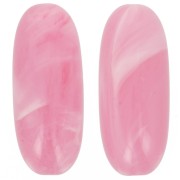 Cuenta con forma de oliva 34x14 mm en resina translúcida - Rosa oscuro jaspeado x1