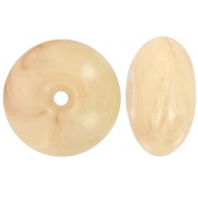 Perla redonda 18x9 mm en resina translúcida - Beige - Rosado jaspeado x1