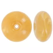 Perla redonda 18x9 mm en resina translúcida - Amarillo miel jaspeado x1