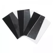 Surtido de placas de cristal de Murano COE104, 5 x 10 cm, negro/transparente