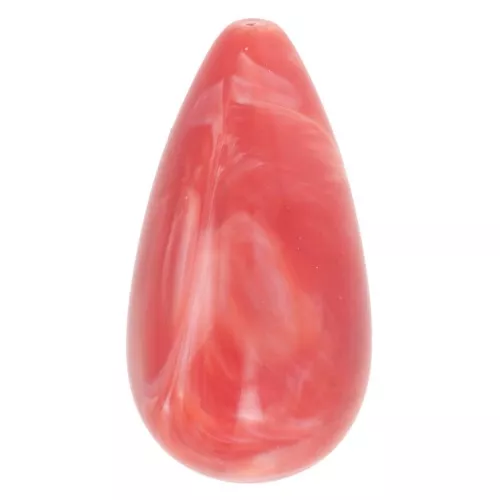 Cuenta de resina opaca pera 26x14 mm - Granadina jaspeada x1