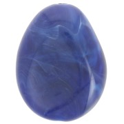 Cuenta de resina opaca irregular plana 22x17 mm - Azul marino jaspeado x1