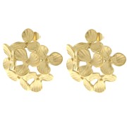 Pendientes flor 26 mm - Acero inoxidable 304L Dorado x2|raw }}