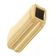 Cuenta rectangular 11x6 mm para tejer con cuentas - Acero inoxidable 304L Dorado x1