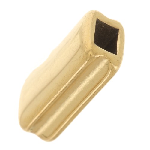 Cuenta rectangular 11x6 mm para tejer con cuentas - Acero inoxidable 304L Dorado x1
