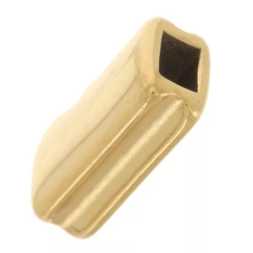 Cuenta rectangular 11x6 mm para tejer con cuentas - Acero inoxidable 304L Dorado x1