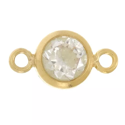 Separadores 2 anillos - óxido de zirconio - 4.5 mm Crystal/Gold filled x1