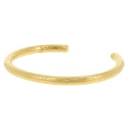 Pulsera brazalete ovalada texturizada - 5x160 mm - Acero inoxidable 304L Dorado x1