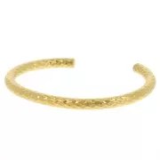 Pulsera brazalete oval martillado - 5x160 mm - Acero inoxidable 304L Dorado x1