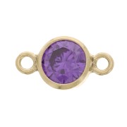 Separador 2 anillos - óxido de zirconio - 11x6 mm Amethyst/Gold filled x1|raw }}