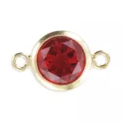 Separadores 2 anillos - óxido de zirconio - 11x6 mm Siam/Gold filled x1