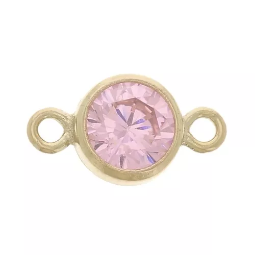 Separadores 2 anillos - óxido de zirconio - 11x6 mm Light Rose/Gold filled x1
