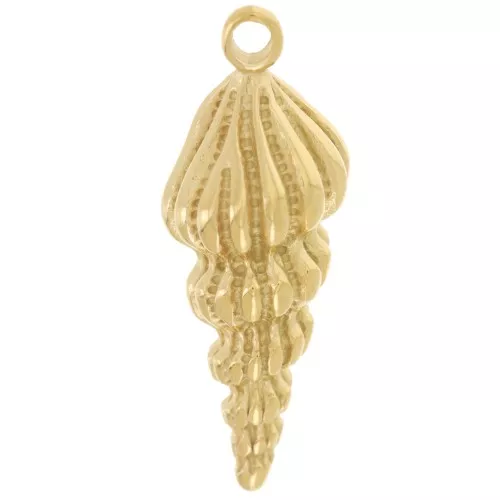 Colgante concha 28x10 mm - Acero inoxidable 304L Dorado x1