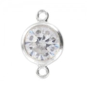 Separador 2 anillos - óxido de zirconio - 11x6 mm Crystal/Argent 925 x1|raw }}