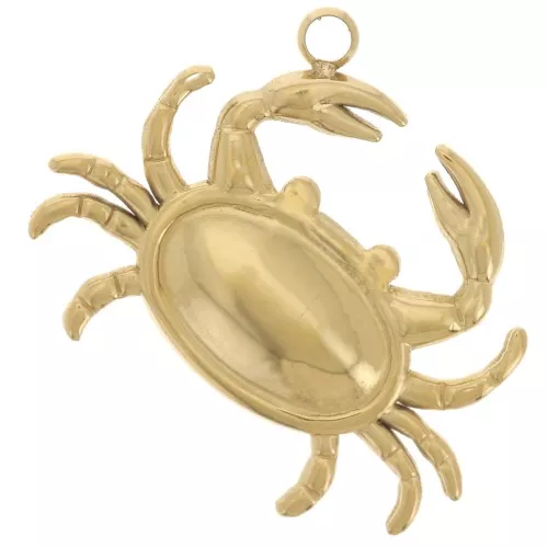 Colgante cangrejo 16x20 mm - Acero inoxidable 304L Dorado x1