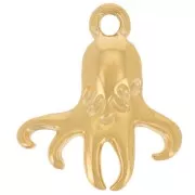Dije Pulpo 18x16 mm - Acero inoxidable 304L Dorado x1