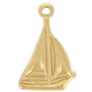 Dije Barco de Vela 16x11 mm - Acero inoxidable 304L Dorado x1