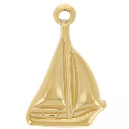 Dije Barco de Vela 16x11 mm - Acero inoxidable 304L Dorado x1