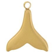 Dije cola de ballena 15x13 mmcabochones imitación nácar Acero inoxidable 304L Dorado x1