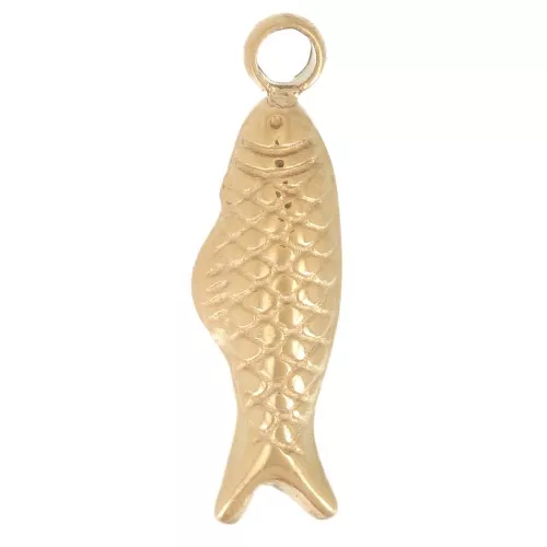 Dije de pez 12x3 mm - Acero inoxidable 304L Dorado x1