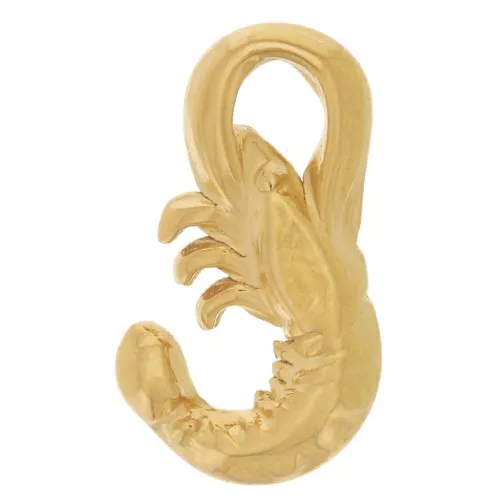 Dije de camarón 12x7 mm - Acero inoxidable 304L Dorado x1