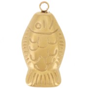 Dije de pez 20x10.5 mm - Acero inoxidable 304L Dorado x1