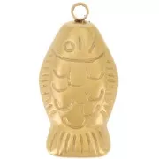 Dije de pez 20x10.5 mm - Acero inoxidable 304L Dorado x1