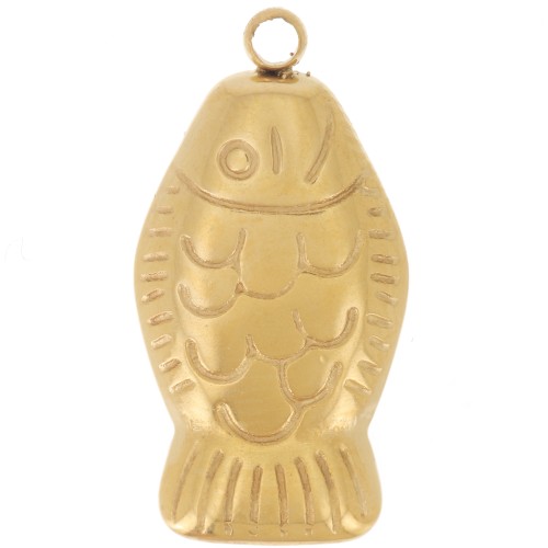 Dije de pez 20x10.5 mm - Acero inoxidable 304L Dorado x1