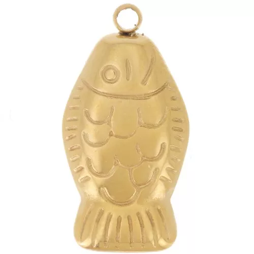 Dije de pez 20x10.5 mm - Acero inoxidable 304L Dorado x1