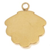 Dije de festón de 11x10 mm con cabujones de imitación nácar - Acero inoxidable 304L Dorado x1