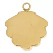 Dije de festón de 11x10 mm con cabujones de imitación nácar - Acero inoxidable 304L Dorado x1