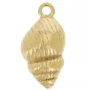 Dije de concha abombada 17x9 mm - Acero inoxidable 304L Dorado x1